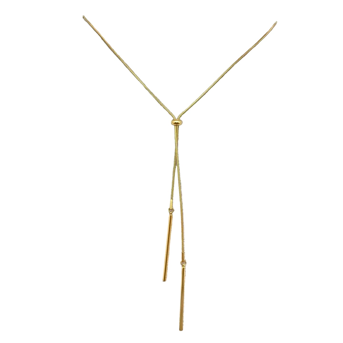 Colar Lariat Minimalista em Aço Inoxidável Dourado 18K