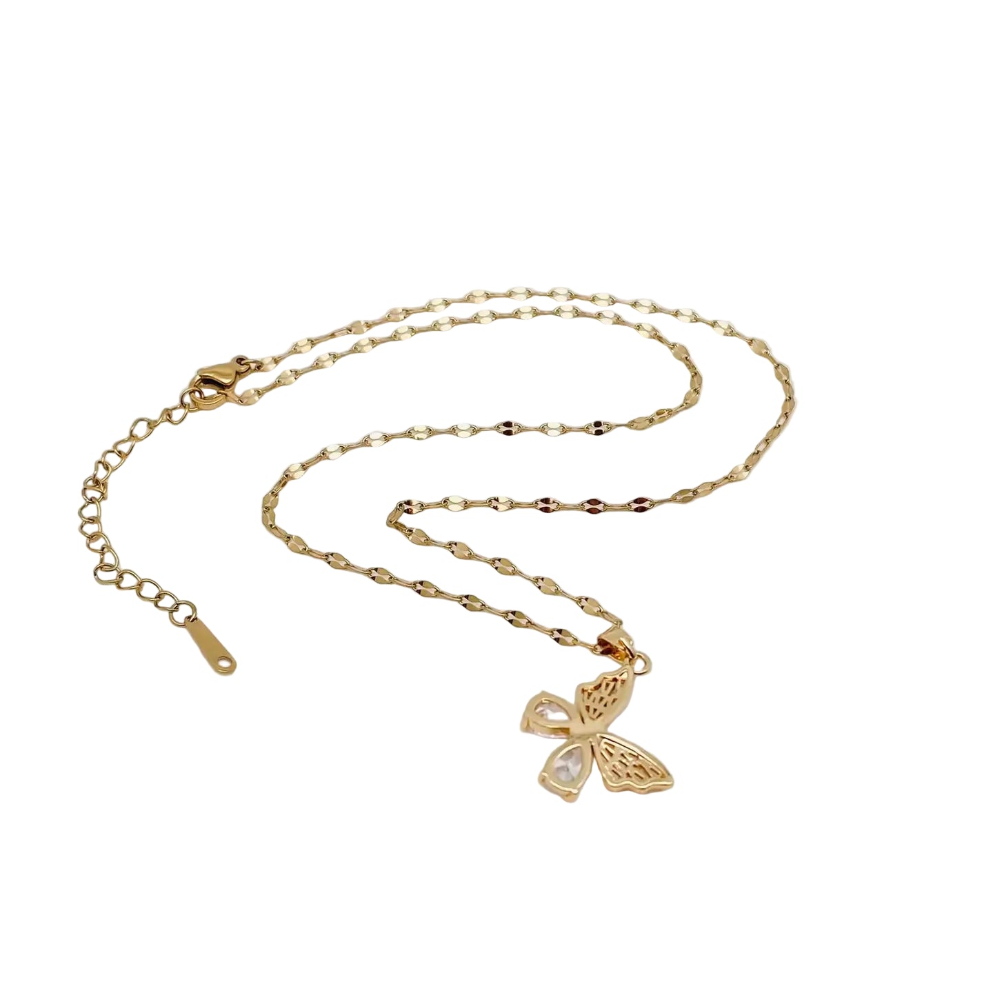 Colar Borboleta Banhado a Ouro 18K em Zircónia Cúbica