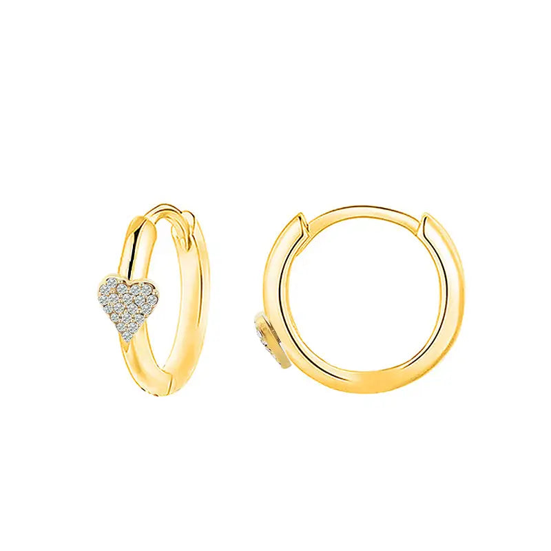 Brincos Coração Brilhante