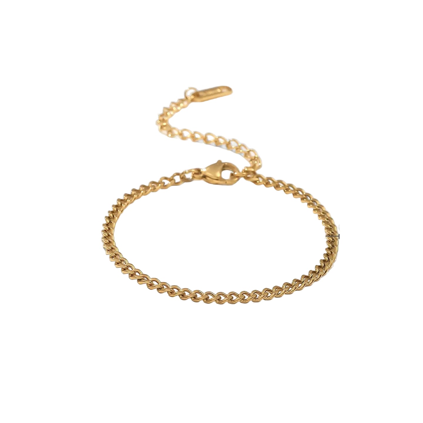 Pulseira de Corrente com Elos Torcidos Banhada a Ouro 18K