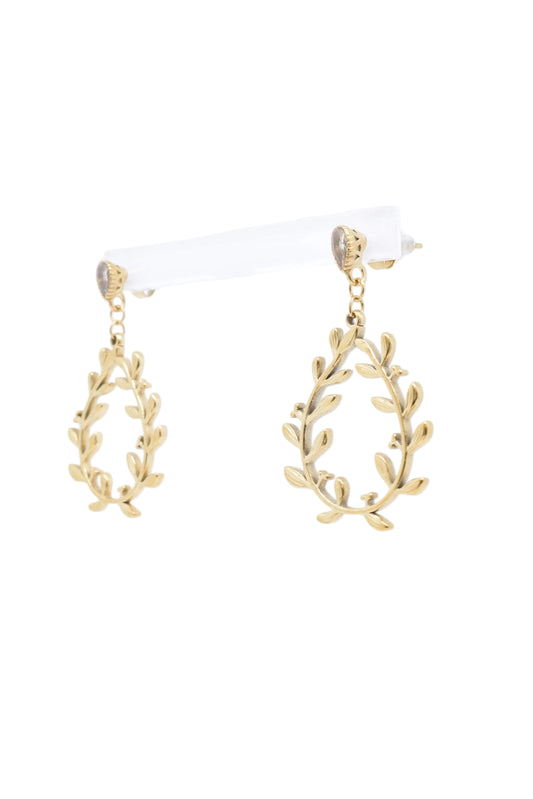 Brincos folhas dourada