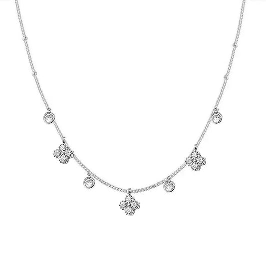 Colar com Pingentes Florais Coloridos