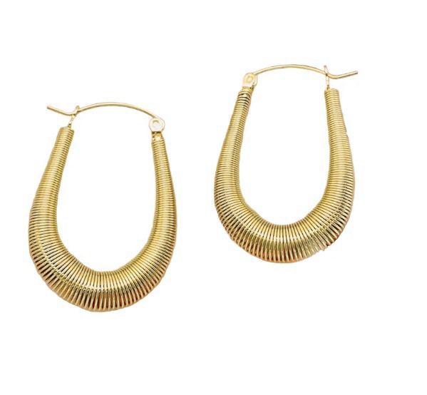 Brincos em Aço Inoxidável com Acabamento a Ouro com Mola em U